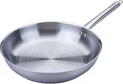Fackelmann Frying Pan Oval Handle Diameter 28 cm Made of High-Quality Stainless Steel - Perfect for Searing on All Hobs Including Induction, Heat Resistant up to +230 °C, Dishwasher Safe