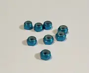 HSP 102048 3mm Blue Aluminium Nyloc Nuts 8Pcs 02091 1/10 Rc Car