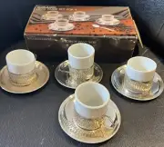 "BRAND NEW"! Silver Plated Demi Tasse/Cups Set For 4 by Paul Revere Silversmiths