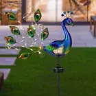 Solar Garden Lights Creative Metal Peacock Garden Decors Peacock Solar Lights