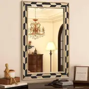 Rustic Rectangular Wall Mirror – 26x18 Wood Frame, Horizontal & Vertical Hanging
