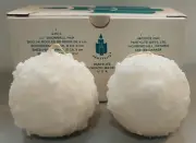 NIB PartyLite Set of 2 - 3 1/2" Snowball Ball Candles Q3510 From 2001. HTF