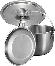 GREENADSCAPE Stainless Steel Grease Container with Fine Mesh Strainer Used Oil Pot for Kitchen Bacon Grease Holder with Lid Easy to Clean Oil Storage Can and Fat