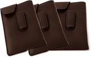 [Calabria] Large Designer Soft Eyeglass Case ; Durango Metal Clip in Black or Brown