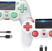 FOIRCEADAL 2Pack Wircless Controller for Ps-4 Gamepad with 6-Axis Motion Sensor Turbo Touch Pad Joystick for Ps-4/pro/slim/PC