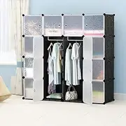 Cube Storage Cabinet 16XL Cubes DIY Shelves Cupboard Wardrobe Shoe Shelf Black