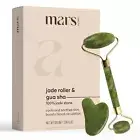 mars by GHC Jade Roller & Gua Sha Massager Combo, Natural Jade Stone