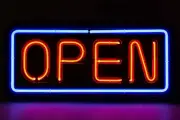 Handmade Genuine Glass Tube Neon OPEN Sign 24" x 10" Billboard Sign Red Blue