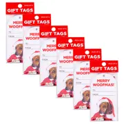 36pc Splosh Christmas Woofmas Gift Tags Set 300gsm Card 11.5cm Label White/Red