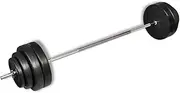 vidaXL Complete Dumbbell Set - 60 kg, 8 Plates, 165 cm Metal Barbell with Structured Grip Handles, Plastic Covered Plates, Screw Collars