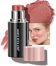 Anglicolor Blush Stick Matte,Non-Greasy,Blendable Color,Cream Blush Fragrance of Flowers,Smooth,Long Lasting,Highly Pigmented,Hydrate,Better for Fair Skin (01#Blush Stick, 6g)