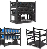 Mining Rig Frame 12 GPU, Open Air Mining Rig Frame Mining Case Rack Motherboard