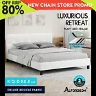 ALFORDSON Bed Frame Queen Double King Single Mattress Base Boucle Fabric White