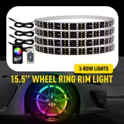 3 Row 15.5″ RGB Wheel Ring Lights LED IP68 For Truck Rim Light Bluetooth APP Y