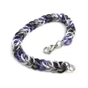 Asexual pride bracelet, handmade chainmail half Persian 3 in 1 jewelry
