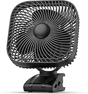 Rechargeable Portable Fan with Light, 8-inch Battery Operated Clip on, 20000mAh 78 Hours Work Time, Quiet, Strong Airflow USB, 4 Speeds Personal, Ideal for Outdoor Camping Hurricane