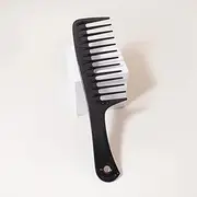 1pc Detangling Comb Professional Handle Cutting Hairdressing Comb Styling Barber Tooth Comb Travel，special for Real Hair Wigs(BKDDShu-Hei)