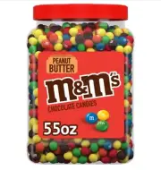 M&M’S Chocolate Candy Bulk Jar Peanut Butter Milk Chocolate 55 Oz