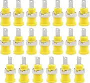 EVTSCAN 20Pcs 4mm Female Banana Jack Connector, Panel Mount, Nickel Plated Brass, ABS Plastic Insulation, Banana Socket for Electronics, Speaker, Audio Equipment, Multimeter