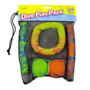 5pc Cooee Dive Swimming Children Fun Ring/Stick/Streamers Pool Pack Neoprene 6+