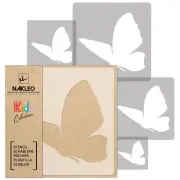 5x reusable PLASTIC Stencils /13.4" to 3.5" Nursery KIDS Template BUTTERFLIES #1