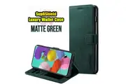 For Samsung Galaxy A51 Case, SupRShield Wallet Leather Flip Magnetic Stand Case Cover (Matte Green)
