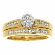 1 CT. T.W. Diamond Flower Bridal Set in 14K Gold