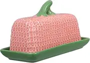 SECFOU Ceramic Butter Dish with Lid Cute Butter Keeper Organizer for Home Restaurant Use Storage Container for Tidy Dining Environment