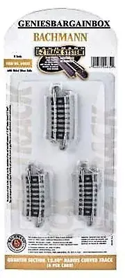 N Scale Six Quarter Sections 12.50 Radius Nickel E-Z Track Bachmann New 44832