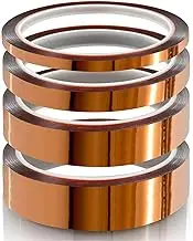 4 Rolls High Temperature Tape, Professional Heat Press Tape Heat Transfer Tape Heat Resistant Tape, No-Residue Sublimation Heat Tape for Soldering Protecting Circuit Board