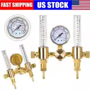 Dual-Output Argon Flow Meter Regulator CGA580 Tank Fitting for MIG TIG Welding