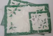 Vintage Belgian Linen Blend Holiday Placemats And Napkins Set Of 8 New Old Stock