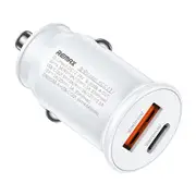 Remax Phone Charger Chanyo Series 30W Car Charger RCC231 USB and Type-C White
