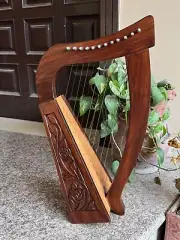 Handmade Rosewood Lyre Harp 12 Strings with Free Bag