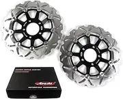 KonerStone Front Brake Discs for Suzuki GSX600F 1998-2003/GSF 600 Bandit 2000-2004/GSF600S Bandit 2000-2004 Disc Replacement Motorcycle Accessories Black 1999 2001 2002