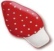 RESVUGA Mushroom Dining Plate, 10 in Polka Safety Ceramic Dessert Appetizer Plates, Fish Dish, Cute Steak Dinner Plates, Sushi and More. (Long Plate)