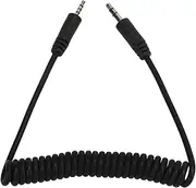 2.5mm Flash Sync Cable, 3.5mm Male to Male Coiled Cord, Spring Design, Stable Without Delay, for Leica V-LUX, DIGILUX Series, for GF, GH, G, L, LC, FZ All Series