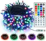 Color Changing Easter String Lights, 33Ft 100 LED RGB Christmas Lights, USB Past