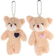 Abaodam Plush Bear Keychain Pendants Cute Stuffed Animal Bag Charms Decorative Plush Bear Ornaments for Back Keys and Handbags present for Friends and Loved Ones