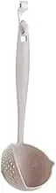 Soup Ladle Soup Spoon Silicone Pot with Long Handle Spoon Cooking Colander Utensils Scoop Tableware Dish Drainer Bowl ladle(Beige)
