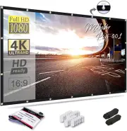 120 Inch Projection Screen 16:9 Foldable Anti-Crease Portable Projector Movies S