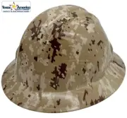 Desert Digital Camo Hydro Dipped Full Brim Hard Hat with Ratchet Suspension