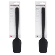 2x KitchenAid Nylon Soft Touch 30cm Spatula Cooking Utensil Heat Resistant Black