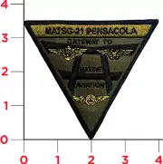 MARINE CORPS MATSG-21 PENSACOLA EMBROIDERED GREEN OD HOOK & LOOP PATCH
