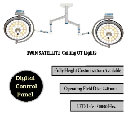 New OT Light Twin satellite Examination & Operation Theater Ceiling OT Light