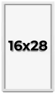 16x28 Shadow Box Frame White | 1 Inches Deep Real Wood Contemporary Shadowbox Di
