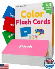 Color Flashcards for Toddlers - 44 Flash Cards to Help Learn Colors and Words