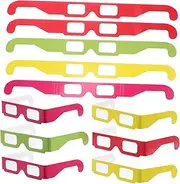 MOLUCKFU 20 Pcs Prom Paper Glasses Heart Effect 3d Movie Games Glasses for Festival Light Shows