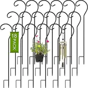 Hicarer Shepherd Hooks 1/3 Thick Shepherd Curled Hook Metal Garden Hook Outdoor Shepherd Hook Stand for Wedding Garden Décor Hanging Lanterns Bird Feeders Solar Christmas Lights (18 Pcs,25 Inch)
