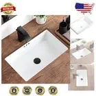 Premium Ceramic Rectangular Undermount Bathroom Sink - Installation Ready Design